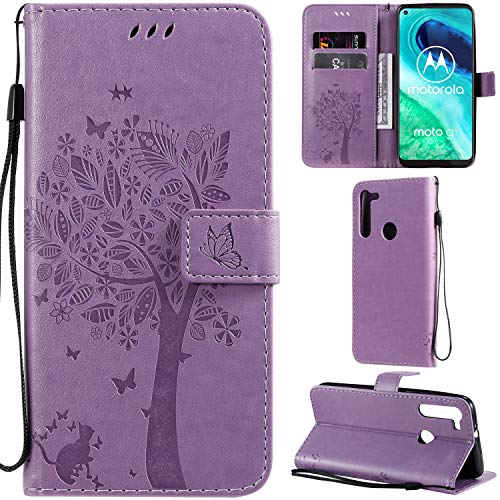 DodoBuy Motorola Moto G8 Hülle Katze Baum Muster Flip PU Leder Schutzhülle Handy Tasche Case Cover Standfunktion mit Kartenfächer für Motorola Moto G8 - Lavendel DodoBuy Motorola Moto G8 Hülle Katze Baum Muster Flip PU Leder Schutzhülle Handy Tasche Case Cover Standfunktion mit Kartenfächer für Motorola Moto G8 - Lavendel von DodoBuy