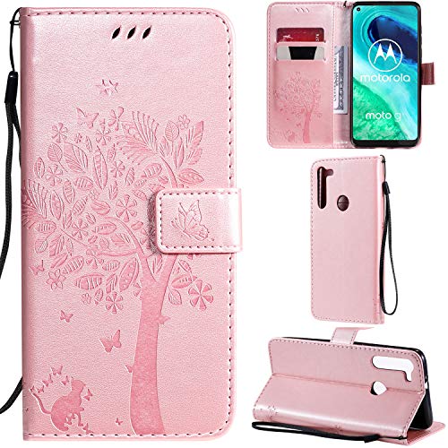 DodoBuy Motorola Moto G8 Hülle Katze Baum Muster Flip PU Leder Schutzhülle Handy Tasche Case Cover Standfunktion mit Kartenfächer für Motorola Moto G8 - Rosegold DodoBuy Motorola Moto G8 Hülle Katze Baum Muster Flip PU Leder Schutzhülle Handy Tasche Case Cover Standfunktion mit Kartenfächer für Motorola Moto G8 - Rosegold von DodoBuy