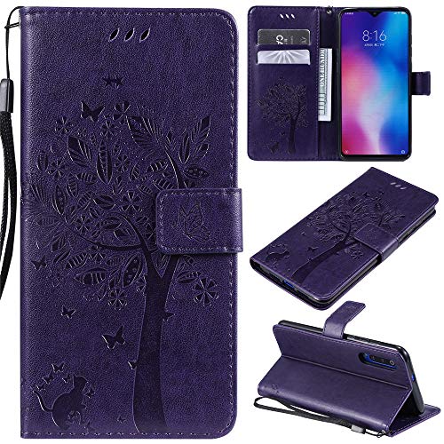 DodoBuy Nokia 7.2 Hülle Katze Baum Muster Flip PU Leder Schutzhülle Handy Tasche Case Cover Standfunktion mit Kartenfächer für Nokia 7.2 - Lila von DodoBuy