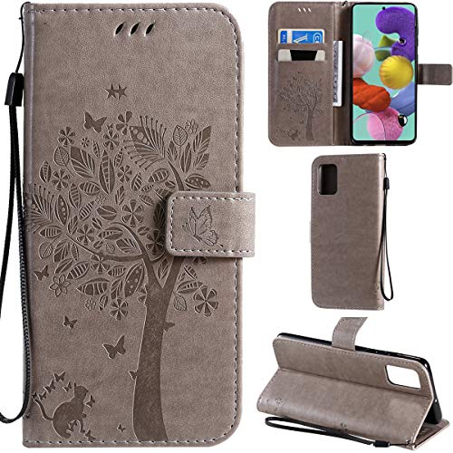 DodoBuy Samsung Galaxy A51 Hülle Katze Baum Muster Flip PU Leder Schutzhülle Handy Tasche Case Cover Standfunktion mit Kartenfächer für Samsung Galaxy A51 - Grau DodoBuy Samsung Galaxy A51 Hülle Katze Baum Muster Flip PU Leder Schutzhülle Handy Tasche Case Cover Standfunktion mit Kartenfächer für Samsung Galaxy A51 - Grau von DodoBuy