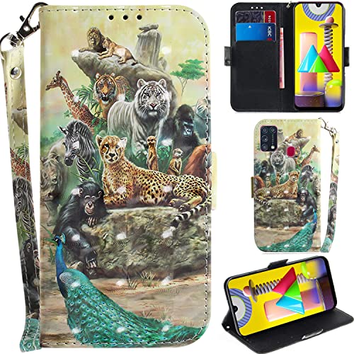 DodoBuy Samsung Galaxy M31 Hülle 3D Magnetische Flip PU Leder Schutzhülle Handy Tasche Case Cover Ständer mit Kartenfächer Trageschlaufe für Samsung Galaxy M31 - Tiere DodoBuy Samsung Galaxy M31 Hülle 3D Magnetische Flip PU Leder Schutzhülle Handy Tasche Case Cover Ständer mit Kartenfächer Trageschlaufe für Samsung Galaxy M31 - Tiere von DodoBuy