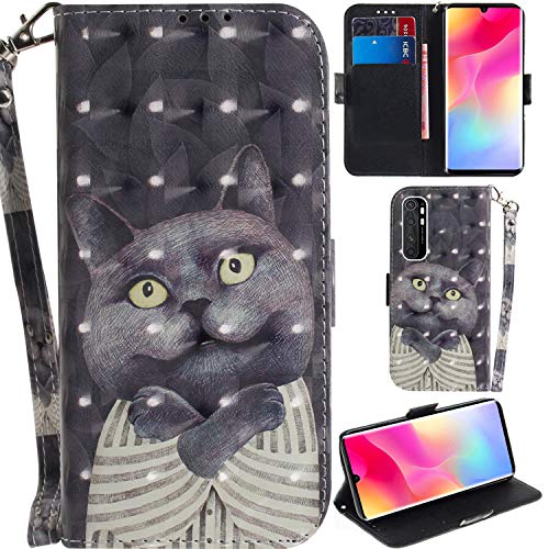 DodoBuy Xiaomi Mi Note 10 Lite Hülle 3D Magnetische Flip PU Leder Schutzhülle Handy Tasche Case Cover Ständer mit Kartenfächer Trageschlaufe für Xiaomi Mi Note 10 Lite - Grau Katze DodoBuy Xiaomi Mi Note 10 Lite Hülle 3D Magnetische Flip PU Leder Schutzhülle Handy Tasche Case Cover Ständer mit Kartenfächer Trageschlaufe für Xiaomi Mi Note 10 Lite - Grau Katze von DodoBuy