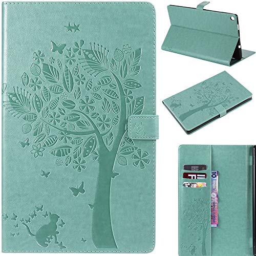 DodoBuy iPad Pro 11" Hülle Katze Baum Muster Flip PU Leder Schutzhülle Tasche Case Smart Cover Standfunktion für iPad Pro 11" - Grün von DodoBuy