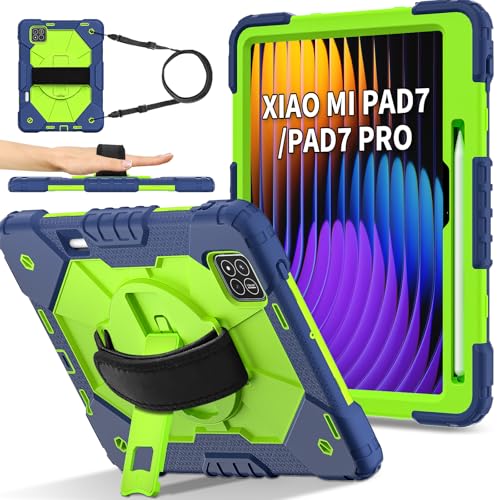Doemoil Schutzhülle für Xiaomi Mi Pad 7 / Mi Pad 7 Pro 2024,3 Schichten Schutzhülle W 360 ° drehbarer Griff Ständer Schultergurt für Xiaomi Mi Pad 7 / Mi Pad 7 Pro 11,2 Zoll Tablet (Marinegrün/Blau) Doemoil Schutzhülle für Xiaomi Mi Pad 7 / Mi Pad 7 Pro 2024,3 Schichten Schutzhülle W 360 ° drehbarer Griff Ständer Schultergurt für Xiaomi Mi Pad 7 / Mi Pad 7 Pro 11,2 Zoll Tablet (Marinegrün/Blau) von Doemoil