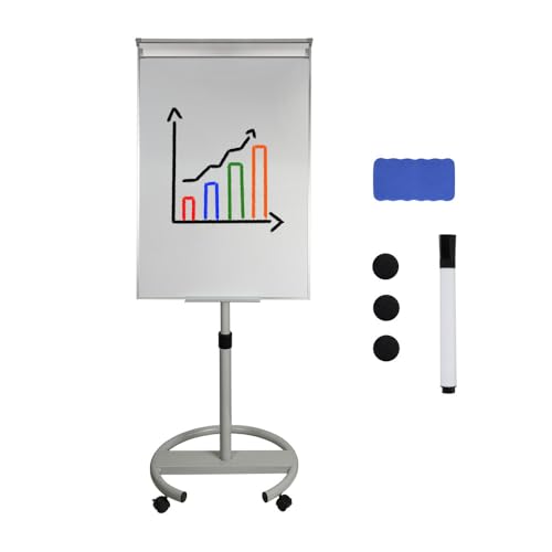Magnetisches Flipchart Whiteboard - höhenverstellbar, inkl. Stift, Magnete & Radierer - 2in1 Whiteboard & Präsentationstafel von Dönges