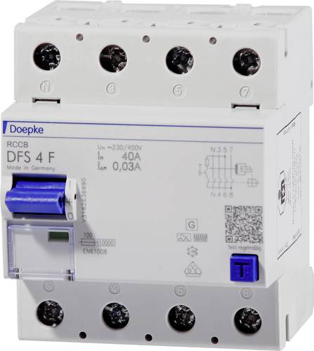 Doepke 09134820 DFS4 040-4/0,03-F Fehlerstrom-Schutzschalter Flink -F- 4polig 40A 0.03A 400V von Doepke