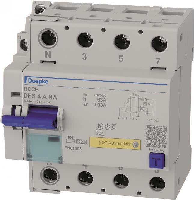 Doepke Schaltgeräte GmbH FI-Schalter DFS4 063-4/0,03-A NA (09144841) von Doepke