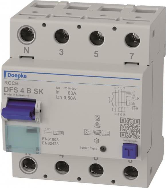 Doepke Schaltgeräte GmbH Fehlerstromschutzschalter DFS4 063-4/0.50-B SK (09147998) von Doepke