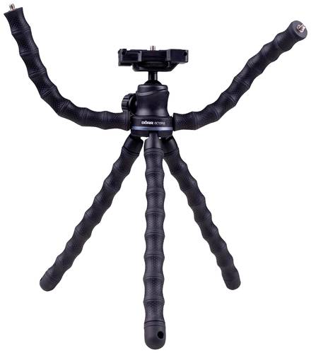 DÖRR Vlogging Octopus Spezialstativ 1/4 Zoll Arbeitshöhe=15 - 28.5cm Schwarz inkl. Smartphonehalte von Dörr