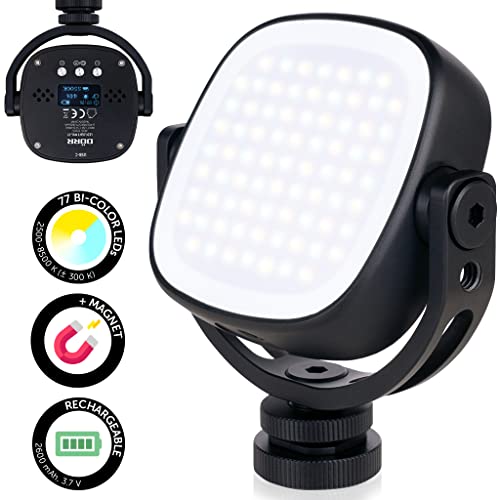 Dörr LED Dauerlicht - Videoleuchte - 77 Bi-Color LEDs - Akku - super flexibel - Alugehäuse - Schwenkrahmen - magnetisch Blitzschuh von DÖRR