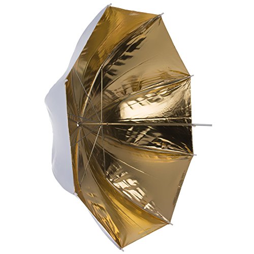 Dörr URN-48GW Lichtformer 2-in-1 Reflektor Schirm (Durchmesser: 93 cm, Bogenspanne: 120 cm) weiß/Gold von Dörr
