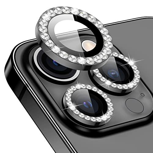Doeshine für iPhone 14 Pro & iPhone14 Pro Max Bling Kamera Schutzfolie, 9H Härte, Anti-Kratzer, HD, 3 Stück Diamant Kamera Objektivschutz Schutzfolie für iPhone 14 Pro & iPhone 14 Pro Max (Grey) von Doeshine