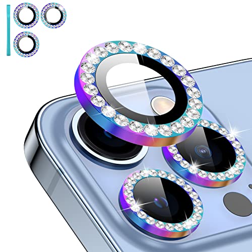 Doeshine für iPhone 14 Pro & iPhone14 Pro Max Bling Kamera Schutzfolie, 9H Härte, Anti-Kratzer, HD, 3 Stück Diamant Kamera Objektivschutz Schutzfolie für iPhone 14 Pro & iPhone 14 Pro Max (Farbe) von Doeshine