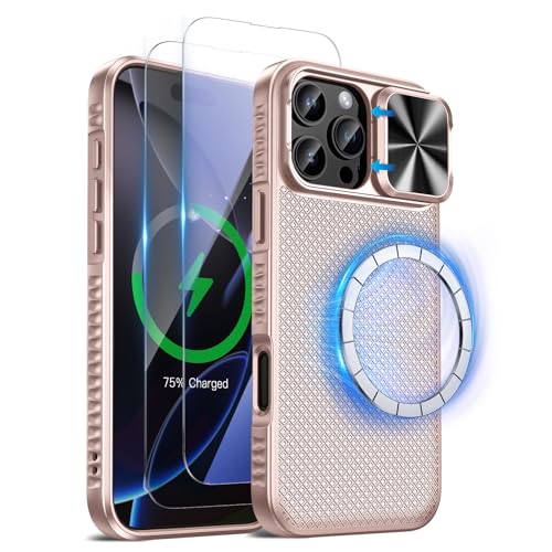 Doeshine für iPhone 16 Pro Max Hülle mit 2 Stück Displayschutzfolie & Kameraschutz, Kompatibel mit Mag-Safe, Rutschfester Textur, Militär Stoßfest Magnetisch Case für iPhone 16 Pro Max(Roségold) Doeshine für iPhone 16 Pro Max Hülle mit 2 Stück Displayschutzfolie & Kameraschutz, Kompatibel mit Mag-Safe, Rutschfester Textur, Militär Stoßfest Magnetisch Case für iPhone 16 Pro Max(Roségold) von Doeshine