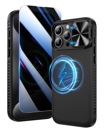 Doeshine hülle für iPhone 16 Pro Max Fall mit Privatsphäre Bildschirmschutz und Slide-Kamera-Abdeckung, Militär-Grade-Fallschutz robuste Harte magnetische Fall Abdeckung für 16 Pro Max 5G (Schwarz) Doeshine hülle für iPhone 16 Pro Max Fall mit Privatsphäre Bildschirmschutz und Slide-Kamera-Abdeckung, Militär-Grade-Fallschutz robuste Harte magnetische Fall Abdeckung für 16 Pro Max 5G (Schwarz) von Doeshine