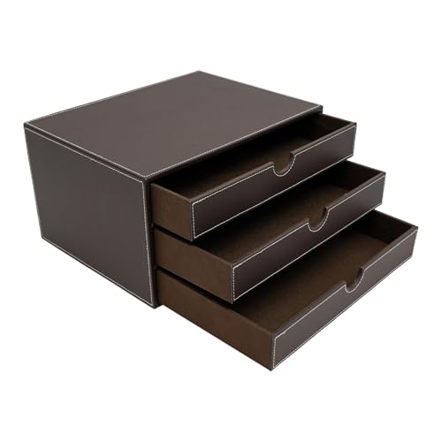 3-lagiger Dokumenten-Organizer Schubladenbox Schubladenbox schreibtisch Schwarz/Kaffee für Büros Arbeitszimmer und Heimbüros (Kaffee) von Dofanqing
