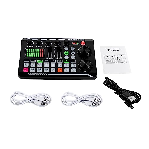Live-Soundkarte DJ-Mischpult Mischpult 1200 mAh Bluetooth und Typ-C 16 Soundeffekte automatische Rauschunterdrückung geeignet für iOS/Android/PC Live-Soundkarte DJ-Mischpult Mischpult 1200 mAh Bluetooth und Typ-C 16 Soundeffekte automatische Rauschunterdrückung geeignet für iOS/Android/PC von Dofanqing