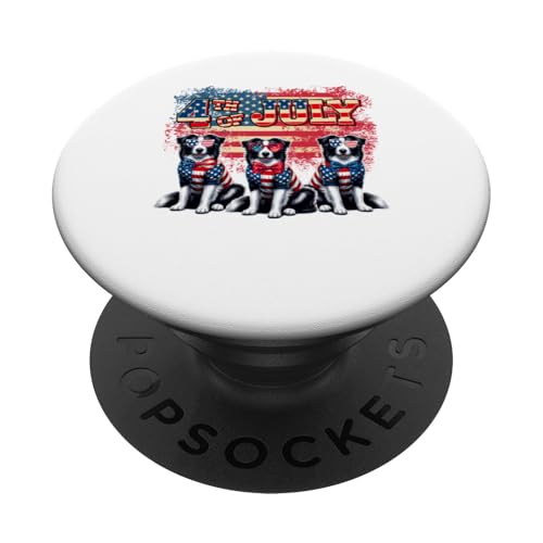4. Juli Sonnenbrille mit US-Flagge, drei süße Border Collies PopSockets Klebender PopGrip 4. Juli Sonnenbrille mit US-Flagge, drei süße Border Collies PopSockets Klebender PopGrip von Dog 4th Of July Costume