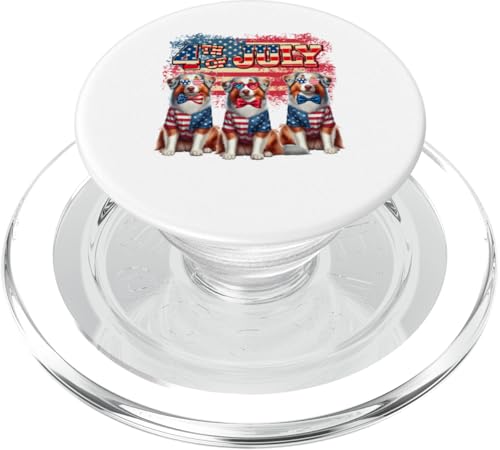 4. Juli Sonnenbrille mit US-Flagge, drei süße australische Schäferhunde PopSockets PopGrip für MagSafe 4. Juli Sonnenbrille mit US-Flagge, drei süße australische Schäferhunde PopSockets PopGrip für MagSafe von Dog 4th Of July Costume