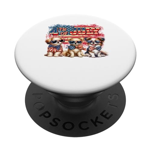 4. Juli US-Flagge Chihuahua Shih Tzu Sonnenbrille Besitzer PopSockets Klebender PopGrip 4. Juli US-Flagge Chihuahua Shih Tzu Sonnenbrille Besitzer PopSockets Klebender PopGrip von Dog 4th Of July Costume