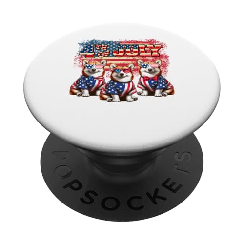 4. Juli US-Flagge Drei süße Corgis Sonnenbrillenbesitzer PopSockets Klebender PopGrip 4. Juli US-Flagge Drei süße Corgis Sonnenbrillenbesitzer PopSockets Klebender PopGrip von Dog 4th Of July Costume