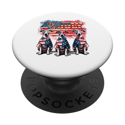 4. Juli US-Flagge Drei süße Whippets Sonnenbrille Besitzer PopSockets Klebender PopGrip von Dog 4th Of July Costume