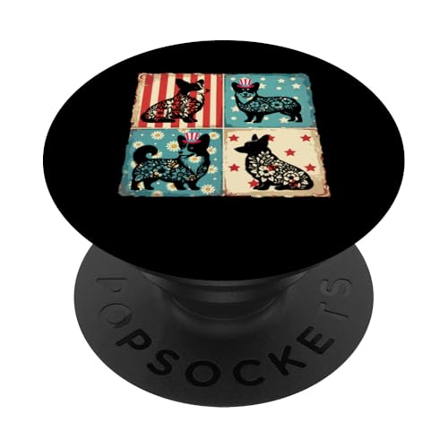 4. Juli US-Flaggengruppe Floral Corgis Besitzer patriotisch PopSockets Klebender PopGrip 4. Juli US-Flaggengruppe Floral Corgis Besitzer patriotisch PopSockets Klebender PopGrip von Dog 4th Of July Costume
