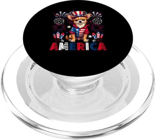 America 4th Of July US Flag Fireworks Chihuahua Owner Lover PopSockets PopGrip für MagSafe America 4th Of July US Flag Fireworks Chihuahua Owner Lover PopSockets PopGrip für MagSafe von Dog 4th Of July Costume