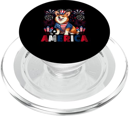 America 4th Of July US Flag Fireworks Corgi Owner Lover PopSockets PopGrip für MagSafe America 4th Of July US Flag Fireworks Corgi Owner Lover PopSockets PopGrip für MagSafe von Dog 4th Of July Costume
