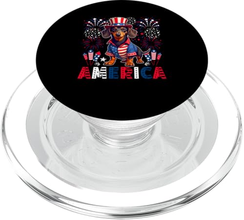 America 4th Of July US Flag Fireworks Dachshund Owner Lover PopSockets PopGrip für MagSafe America 4th Of July US Flag Fireworks Dachshund Owner Lover PopSockets PopGrip für MagSafe von Dog 4th Of July Costume