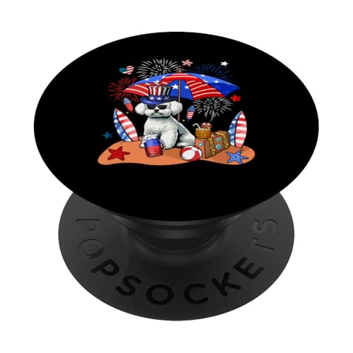 Bichon Frisé-Sonnenbrille, entspannend am Strand, 4. Juli PopSockets Klebender PopGrip Bichon Frisé-Sonnenbrille, entspannend am Strand, 4. Juli PopSockets Klebender PopGrip von Dog 4th Of July Costume