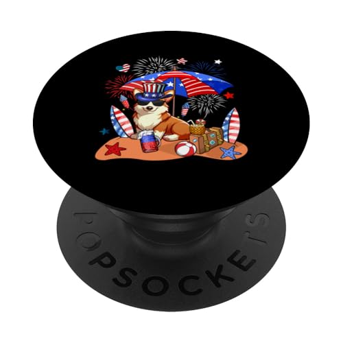 Corgi Sonnenbrille Relaxing On Beach 4. Juli US-Flagge PopSockets Klebender PopGrip Corgi Sonnenbrille Relaxing On Beach 4. Juli US-Flagge PopSockets Klebender PopGrip von Dog 4th Of July Costume