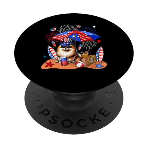 Pomeranian Sonnenbrille Relaxing On Beach 4. Juli US-Flagge PopSockets Klebender PopGrip Pomeranian Sonnenbrille Relaxing On Beach 4. Juli US-Flagge PopSockets Klebender PopGrip von Dog 4th Of July Costume