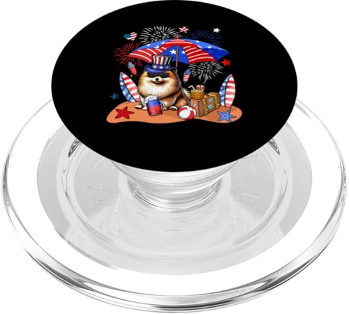 Pomeranian Sonnenbrille Relaxing On Beach 4. Juli US-Flagge PopSockets PopGrip für MagSafe Pomeranian Sonnenbrille Relaxing On Beach 4. Juli US-Flagge PopSockets PopGrip für MagSafe von Dog 4th Of July Costume