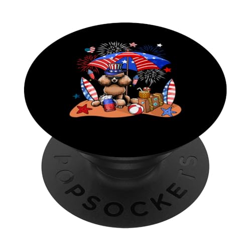 Pudel Sonnenbrille Relaxing On Beach 4. Juli US-Flagge PopSockets Klebender PopGrip Pudel Sonnenbrille Relaxing On Beach 4. Juli US-Flagge PopSockets Klebender PopGrip von Dog 4th Of July Costume