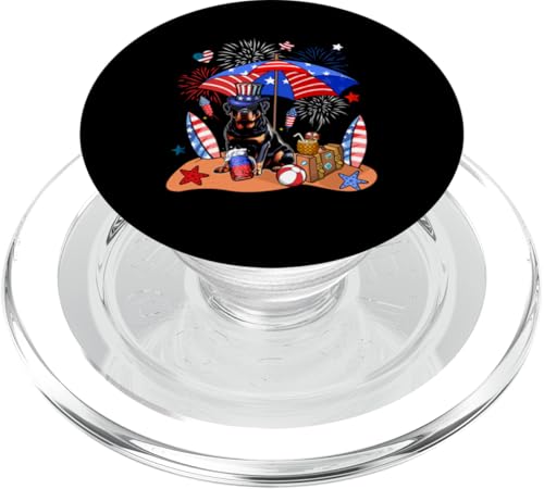 Rottweiler Sonnenbrille Relaxing On Beach 4. Juli US-Flagge PopSockets PopGrip für MagSafe Rottweiler Sonnenbrille Relaxing On Beach 4. Juli US-Flagge PopSockets PopGrip für MagSafe von Dog 4th Of July Costume