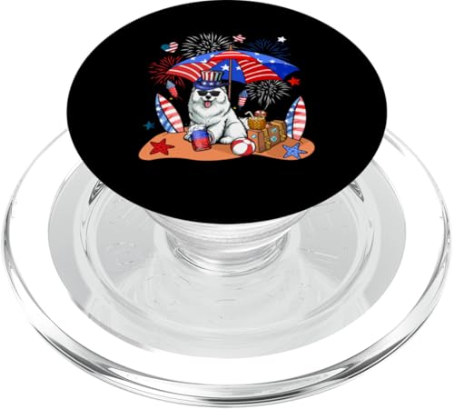 Samoyed Sonnenbrille Relaxing On Beach 4. Juli US-Flagge PopSockets PopGrip für MagSafe Samoyed Sonnenbrille Relaxing On Beach 4. Juli US-Flagge PopSockets PopGrip für MagSafe von Dog 4th Of July Costume