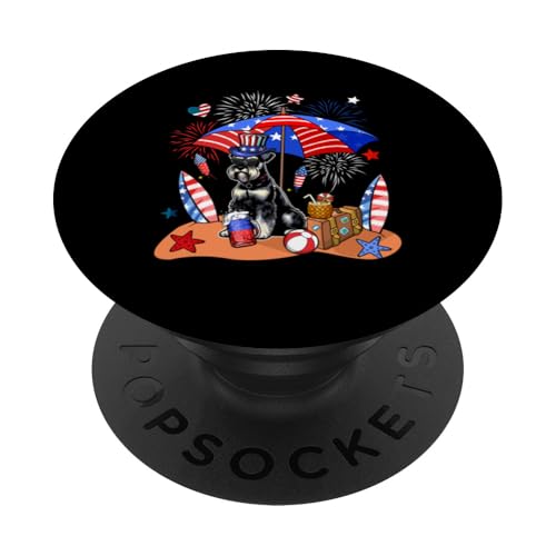 Schnauzer Sonnenbrille Relaxing On Beach 4. Juli US-Flagge PopSockets Klebender PopGrip Schnauzer Sonnenbrille Relaxing On Beach 4. Juli US-Flagge PopSockets Klebender PopGrip von Dog 4th Of July Costume