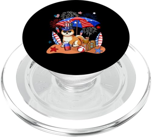 Shiba Inu Sonnenbrille Relaxing On Beach 4. Juli US-Flagge PopSockets PopGrip für MagSafe Shiba Inu Sonnenbrille Relaxing On Beach 4. Juli US-Flagge PopSockets PopGrip für MagSafe von Dog 4th Of July Costume