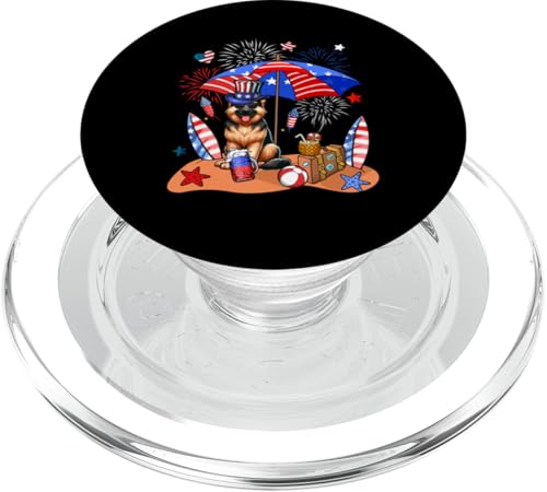 Sonnenbrille, Motiv: Deutscher Schäferhund, entspannend am Strand, 4. Juli PopSockets PopGrip für MagSafe Sonnenbrille, Motiv: Deutscher Schäferhund, entspannend am Strand, 4. Juli PopSockets PopGrip für MagSafe von Dog 4th Of July Costume