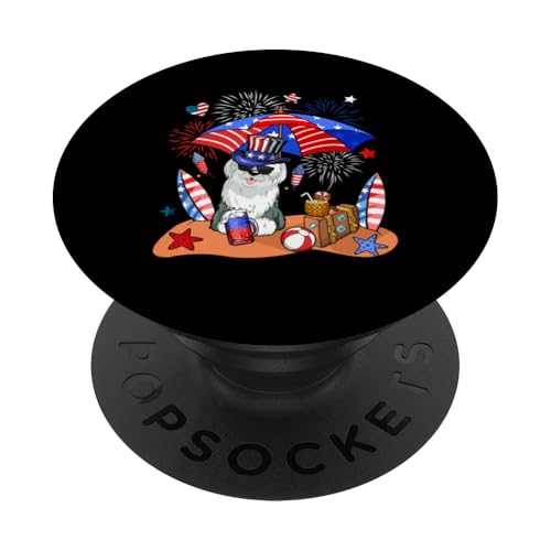 Sonnenbrille mit englischem Schäferhund, entspannend am Strand, 4. Juli PopSockets Klebender PopGrip Sonnenbrille mit englischem Schäferhund, entspannend am Strand, 4. Juli PopSockets Klebender PopGrip von Dog 4th Of July Costume