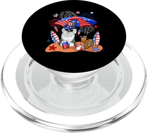Sonnenbrille mit englischem Schäferhund, entspannend am Strand, 4. Juli PopSockets PopGrip für MagSafe Sonnenbrille mit englischem Schäferhund, entspannend am Strand, 4. Juli PopSockets PopGrip für MagSafe von Dog 4th Of July Costume