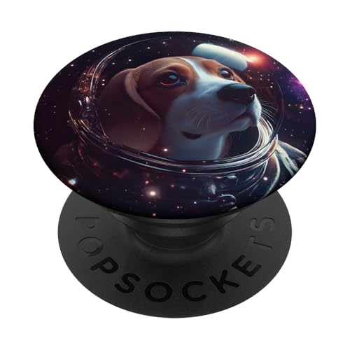 Beagle Astronaut Hund Astronaut schwebt im Weltraum PopSockets Klebender PopGrip von Dog Astronaut Designs
