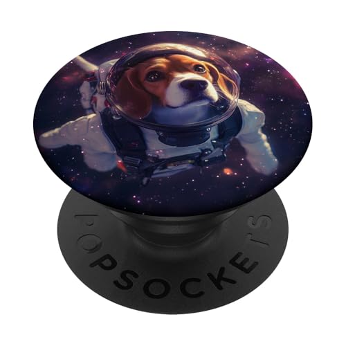 Beagle Astronaut Hund Astronaut schwebt im Weltraum PopSockets Klebender PopGrip von Dog Astronaut Designs