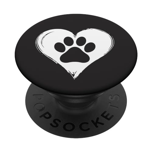 Herz Hund Pfote Hundeliebhaber PopSockets Klebender PopGrip Herz Hund Pfote Hundeliebhaber PopSockets Klebender PopGrip von Dog Love Merch