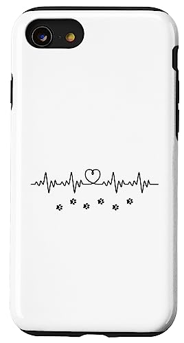 Hülle für iPhone SE (2020) / 7 / 8 Herzschlag Herz Hundepfote Hundeliebhaber von Dog Love Merch