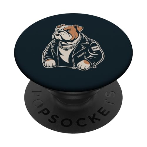 Bulldogge trägt Jacke Hund PopSockets Klebender PopGrip von Dog Lover Gifts & Tees