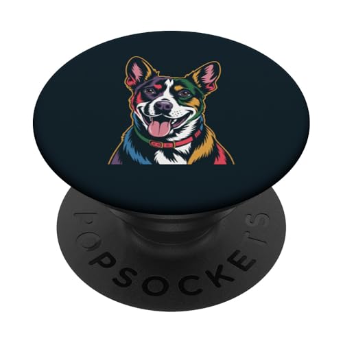 Farbenfroher Jack Russell Terrier PopSockets Klebender PopGrip von Dog Lover Gifts & Tees
