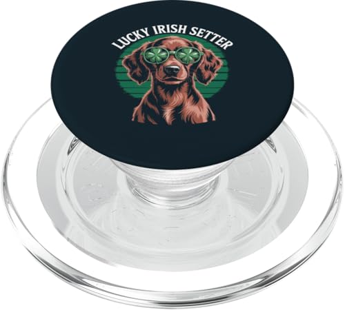 Glücklicher irischer Setter Patricks Day Dog PopSockets PopGrip für MagSafe von Dog Lover Gifts & Tees