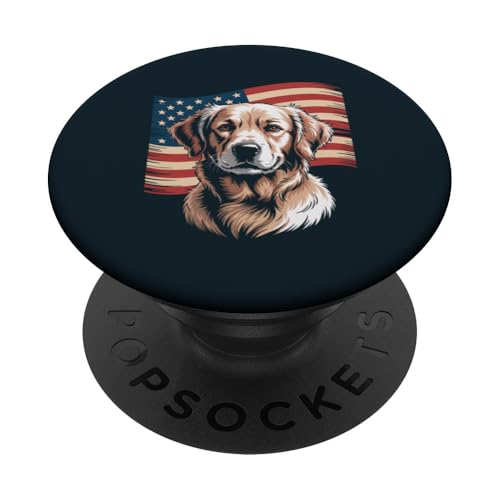 Golden Retriever Amerikanische Flagge Hund PopSockets Klebender PopGrip Golden Retriever Amerikanische Flagge Hund PopSockets Klebender PopGrip von Dog Lover Gifts & Tees